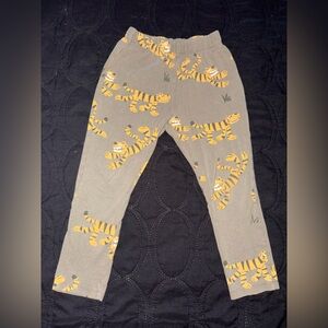 Zara Gray Leggings with Yellow Tiger Print